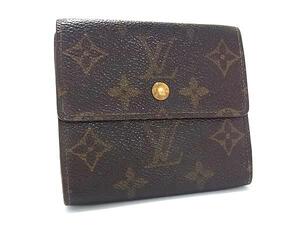 1円 LOUIS VUITTON ルイヴィトン M61652 モノグラム ポルトモネ ビエ カルトクレディ 三つ折り 財布 ウォレット ブラウン系 FE7358