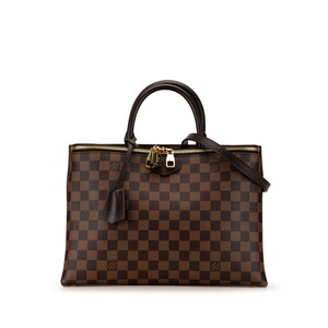 ルイ ヴィトン ダミエ ブロンプトン ハンドバッグ ショルダーバッグ 2WAY N41582 ブラウン PVC レザー LOUIS VUITTON 【中古】