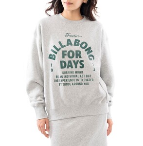 【SALE】★送料無料★2024秋冬 新品【BILLABONG/ビラボン】SIDE RIB HEAVY SWEAT トレーナー GRH レディースM BE014004