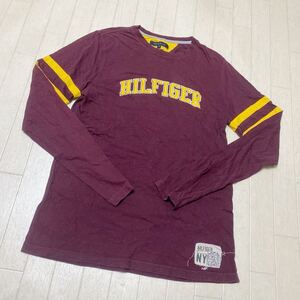 3753☆ TOMMY HILFIGER トミーヒルフィガー トップス 長袖Tシャツ カットソー カジュアル メンズ M ボルドー