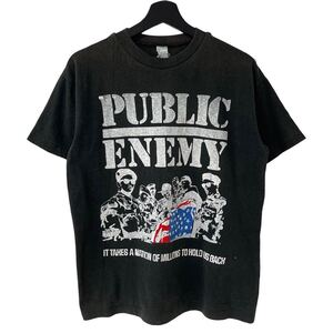 ■激レア RAPTEES掲載■80s PUBLIC ENEMY Tシャツ L パブリック エネミー raptee raptees 90s USA製 ビンテージ