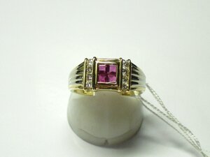 ★値下げ特価品■お洒落■指輪■即決■ルビー合計０．４７ｃｔ ダイヤ合計０．２１ｃｔ■Ｋ１８■５．８ｇ■１２号■中古品■