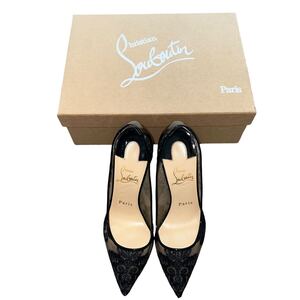 クリスチャンルブタン Christian Louboutin ヒール パンプス 靴 シューズ ラメ レース ブラック FOLLIES LACE ミュール シースルー シアー 