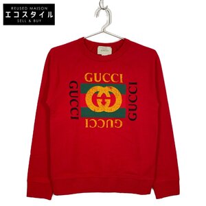 GUCCI グッチ 483878 レッド 長袖スウェット レッド 10 トップス コットン レディース 中古