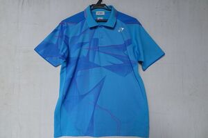 YONEX/ヨネックス/半袖ポロシャツ/ユニフォーム/グラフィック柄/Very Cool/吸水速乾/接触冷感/卓球/テニス/水色/Mサイズ(8/17R)