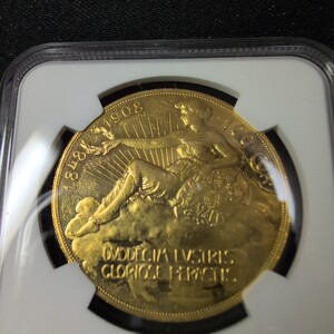 1908　AUSTRIA　100C 60TH ANNIVERSARY　OF REIGN PF58 雲上の女神 NGC アンティークコイン単年度発行