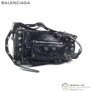 バレンシアガ （BALENCIAGA） ル・カゴール シリンダー ショルダー バッグ 771716 ブラック×シルバー金具 （未使用品）中古