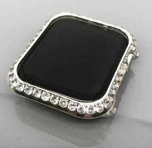 AppleWatchカバー 保護 ケース アップルウォッチ メッキ　キラキラ　シルバー ジルコニア 4 5 6 7 8 se 38mm 40mm 41mm 42mm 44mm 45mm