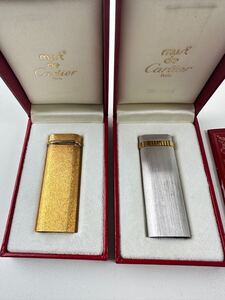 【1/26ES】 Cartier カルティエ ガスライター ライター ゴールド シルバー トリニティ 着火未確認