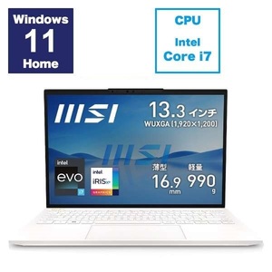 ★241049 未開封保証品 MSIノートPC Prestige 13 Evo A12M Prestige-13Evo-A12M-4745JP Windows11 Home intel Core i7 4526541196980 