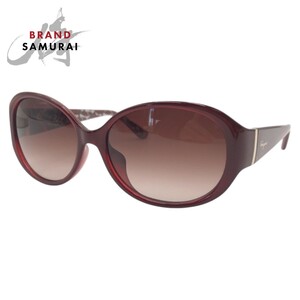 美品 Salvatore Ferragamo サルヴァトーレフェラガモ ワインレッド プラスチック SF683 SA 624 57??16 サングラス レディース 409819