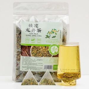 Bacilio 桂花龍井茶 桂花茶 キンモクセイロンジン茶 竜井茶 金木犀(キンモクセイ)、龍井を組み合わせる 袋の泡花茶 三角カバン