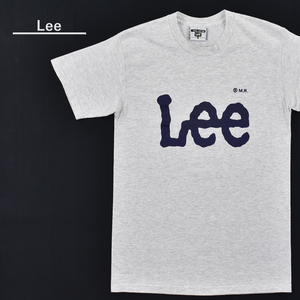 送料300円│Lee リー ★ USA製 ビッグロゴプリント 半袖 Tシャツ グレー メンズ M