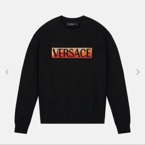 VERSACE ブランドロゴ入り セーター ブラック 48