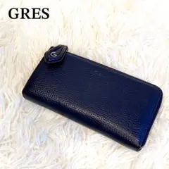 GRES グレ　財布　長財布　ネイビー