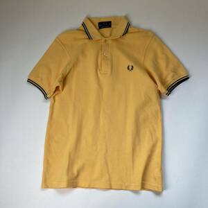 フレッドペリー 38 M ポロシャツ 半袖 ライン 黄色 イエロー FRED PERRY 半袖ポロシャツ