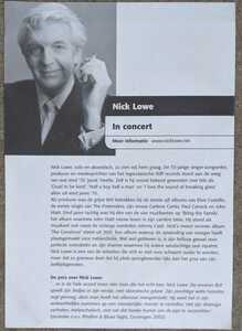 Nick Lowe-In Concert★蘭ギグ・フライヤー/Brinsley Schwarz