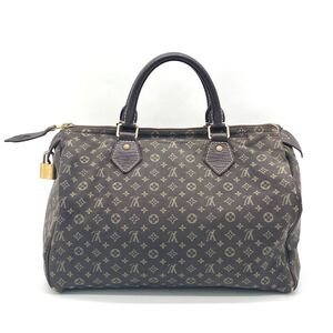 1円 LOUIS VUITTON ルイヴィトン モノグラム ミニラン エベヌ ブラウン スピーディ30 ハンドバッグ ミニボストン M95224