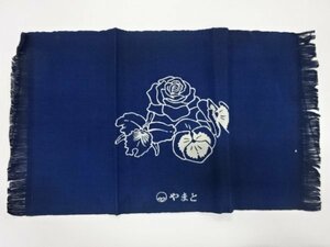 ys6879463; 宗sou 型染花模様卓布【アンティーク】【着】