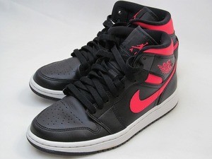 ナイキ NIKE 【良品】WMNS AIR JORDAN1 MID 24.5cm ブラック BQ6472-004