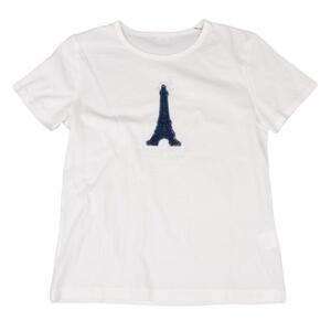 マドモアゼルノンノンMademoiselle NON NON タワーパッチTシャツ 白紺ピンクL