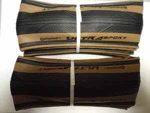 【新品 未使用】700x28c / Continental Ultra Sport 3 / コンチネンタル ウルトラ スポーツ 3 /フォールディング/Black-Brown（2本セット）