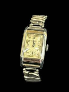 A10935 激レア 1円～ 稼動品 1930年代 15石 SS オメガティソ OMEGA Tissot レクタンギュラー アンティーク 現状品