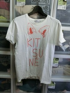 KITSUNE TEE Tシャツ S ホワイト #E-DM001 キツネ