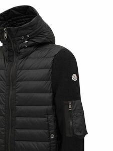 ★定価179,300円★ 最新作 MONCLER MAGLIA CARDIGAN TRICOTニット ダウン カーディガン Ｌ　ブラック ダウンジャケット スウェット