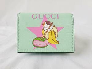 グッチ ばなにゃ プリント 桜餅 コンパクトウォレット 二つ折り財布 701009 GUCCI