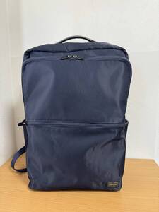 極美品●定価49,500円●ポーター PORTER 吉田カバン タイム TIME DAYPACK リュックサック 品番：655-06169 ネイビー 2層式