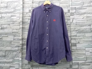 RALPH LAUREN/パープル/無地/長袖シャツ/ボタンダウン/L/ホースロゴ/古着/VINTAGE/ラルフローレン