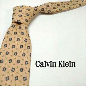 Calvin Klein ピンク ベージュ ドット柄 シルク 日本製