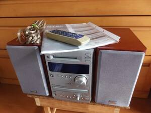 【動作品】ONKYO FR-155AX CD・MDチューナーアンプ スピーカー リモコン アンテナ スピーカーコード 説明書 付き