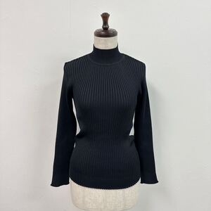 90s Vintage ISSEY MIYAKE ヴィンテージ イッセイミヤケ リブ ニット ハイネック ARCHIVE アーカイブ BLACK ブラック 系 サイズ M 611