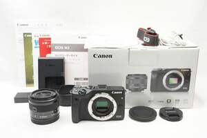 【適格請求書発行】美品 Canon EOS M3 + EF-M 15-45mm F3.5-6.3 IS STM レンズキット ミラーレス一眼 元箱付【アルプスカメラ】240904h