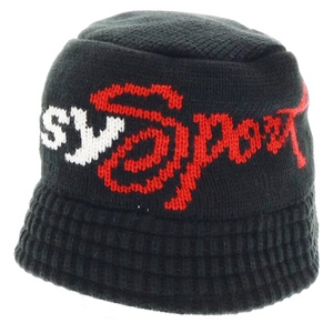 STUSSY ステューシー 24AW KNIT BUCKET HAT STUSSY SPORT ニット バケットハット ブラック 24C1321227