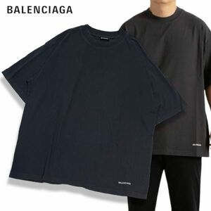 1 国内正規品 BALENCIAGA バレンシアガ LOGO S/S TEE 541853 半袖コットン ロゴ Tシャツ カットソー クルーネック M メンズ