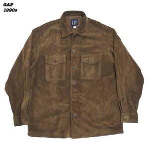 GAP SUEDE LEATHER SHIRT JACKET 1990s L JA24108 ギャップ オールドギャップ レザージャケット レザーシャツ スエードレザー 1990年代