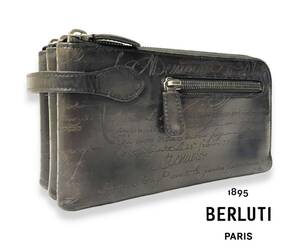 正規品 Berluti TIRIWA ベルルッティ ティリワ スクリット カリグラフィ パティーヌレザー セカンドバッグ クラッチ 長財布 オールインワン