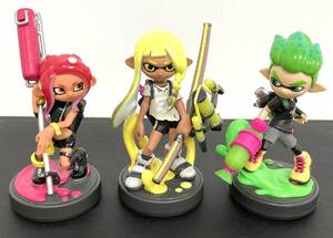 ＃7459 [動作未確認] amiibo タコガール インクリング（イエロー） ネオングリーン 計3点 / アミーボ スプラトゥーン スプラ