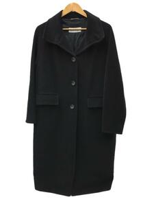 MAX MARA◆イタリア製/カシミヤ混/小穴有コート/42/ウール/BLK/無地