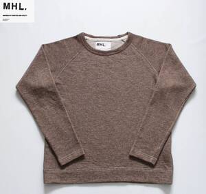 【 MHL.MARGARET HOWELL マーガレットハウエル 】シェットランド ループバック ウールニット セーター L 596-7266515 定価\22,000 コットン