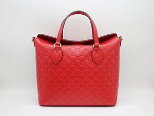 【美品】グッチ ハンドバッグ 428226 2way ショルダーバッグ グッチシマ レッド 赤 GUCCI z24-1792 中古品 z_b