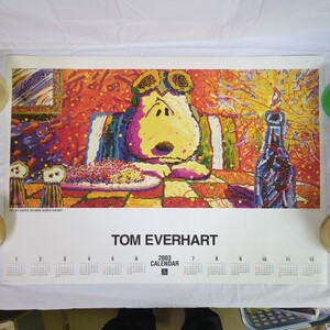 N903 非売品 スヌーピー TOM EVERHART トム・エバハート ギャラリー カレンダー 2003 「THE LAST SUPPER」 PEANUT カレンダー