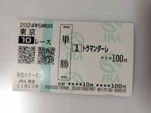 トラマンダーレ 2024年 秋色ステークス 現地 単勝馬券 東京競馬場 JRA