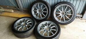 【鍛造】BRIDGESTONE PRODRIVE GC-010C 17インチ 7.5j+50 pcd100 5h+NANKANG AR-1 215/45R17 4本セット