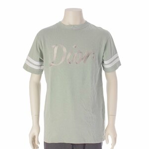 【ディオール】DIOR　22SS メンズ ロゴ刺繍 ベースボール Tシャツ トップス ライトグリーン XS 【中古】【正規品保証】208868
