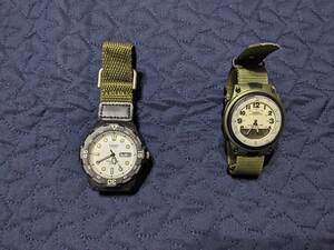 美品　CASIO　カシオ　腕時計　チプカシ　チープカシオ　二個セット　AW-80V-3BJH　MRW-200HJ-7EJF　NATOベルト