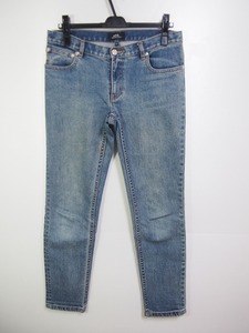 A.P.C. アーペーセー JEAN ETROIT COURT ストレッチ テーパード デニムパンツ 薄青 インディゴブルー サイズ27 104J